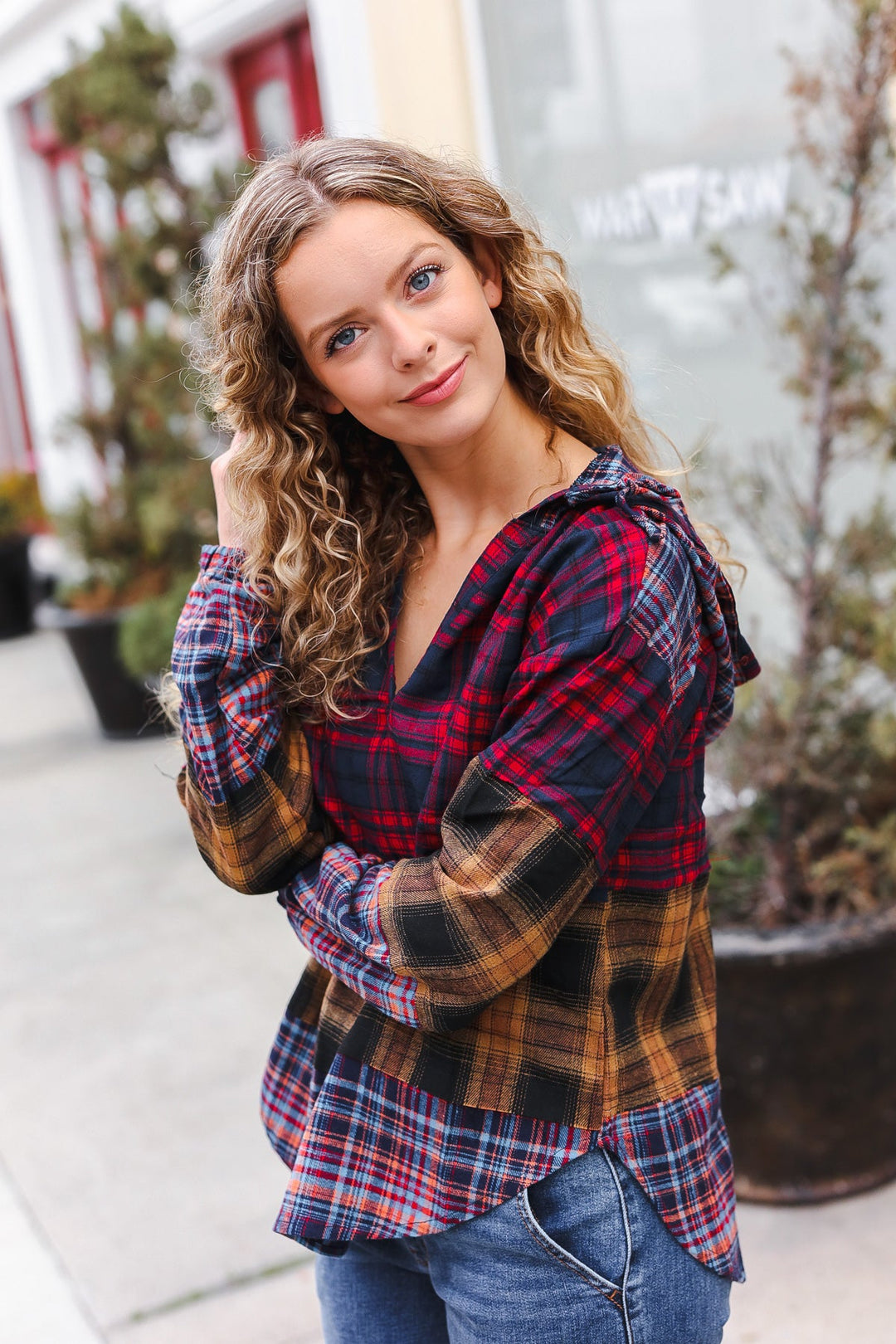 Tis' The Season - Plaid Flannel Hoodie