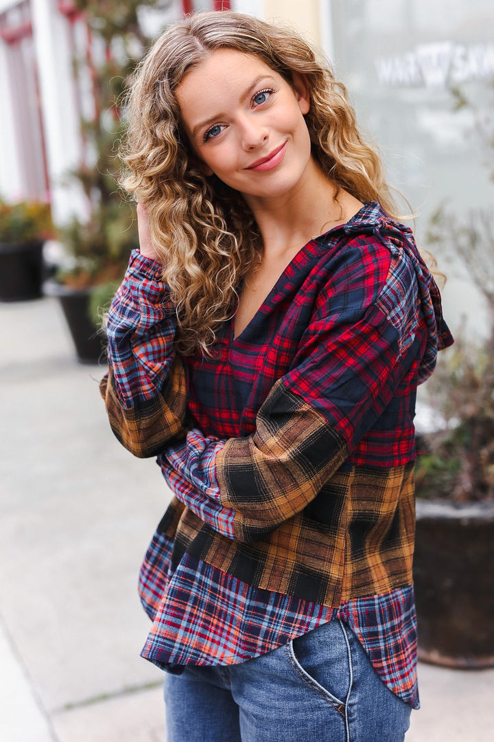 Tis' The Season - Plaid Flannel Hoodie