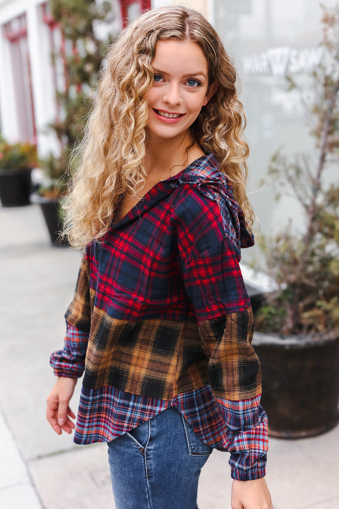 Tis' The Season - Plaid Flannel Hoodie