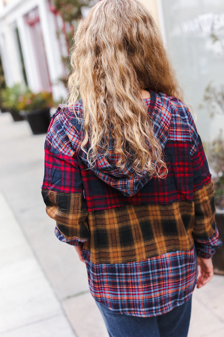 Tis' The Season - Plaid Flannel Hoodie