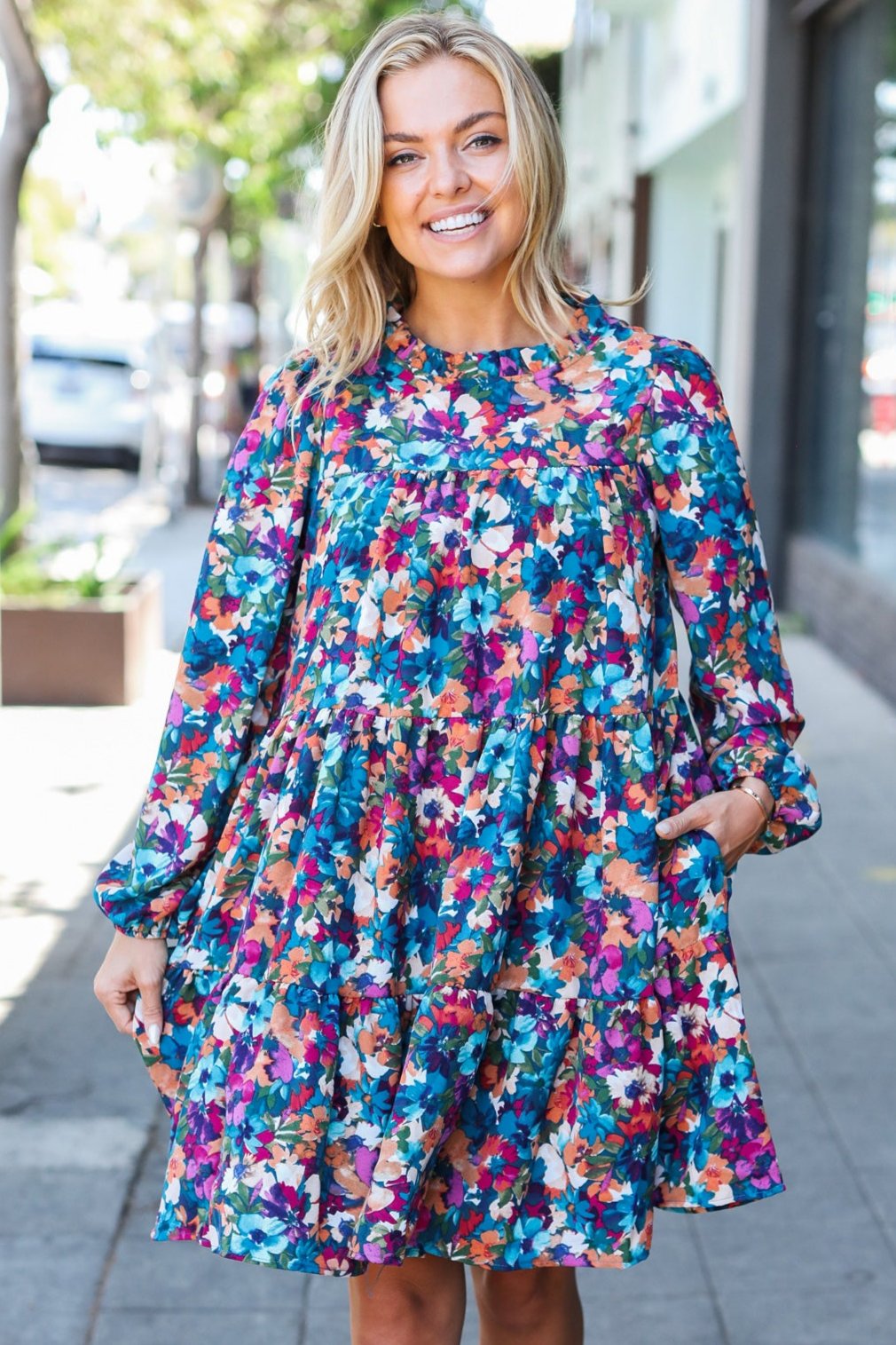 [FINAL SALE] Feminine Flair - Watercolor Floral Dress