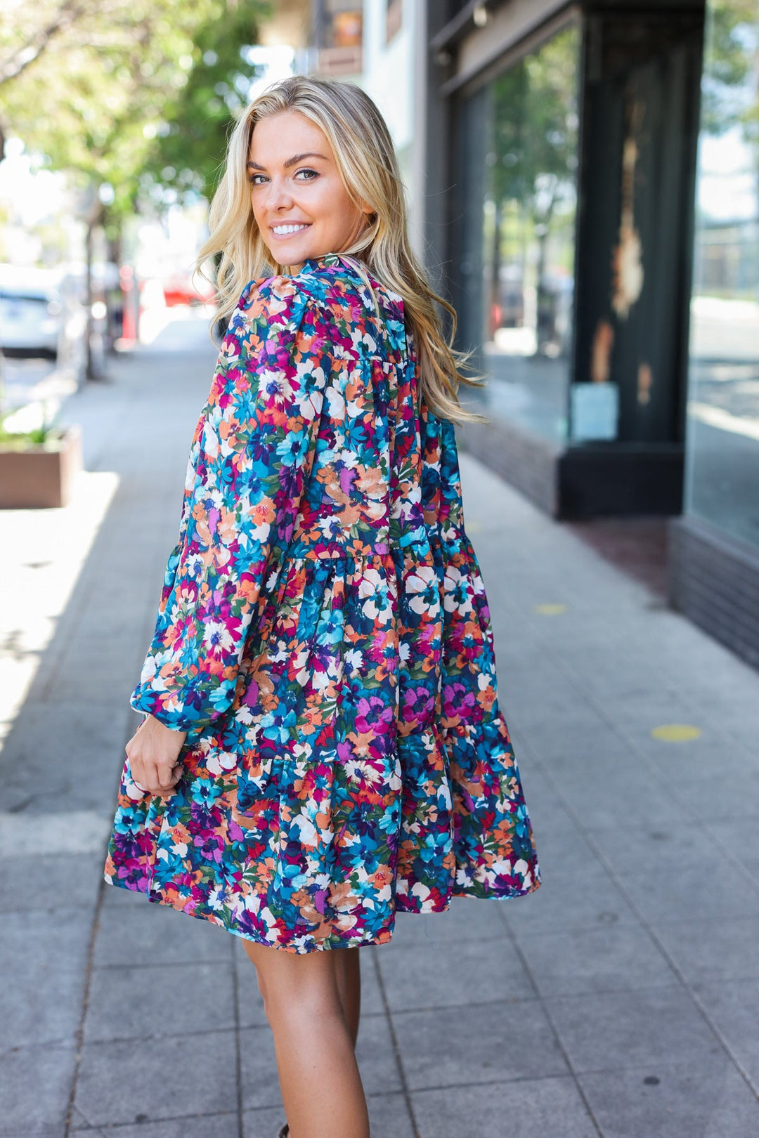 [FINAL SALE] Feminine Flair - Watercolor Floral Dress