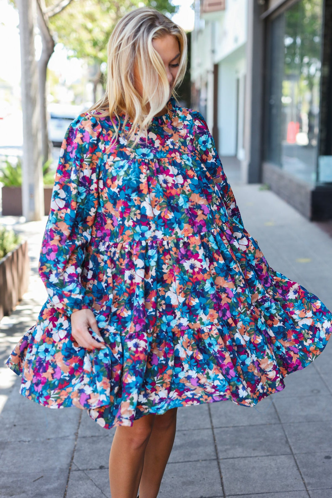 [FINAL SALE] Feminine Flair - Watercolor Floral Dress