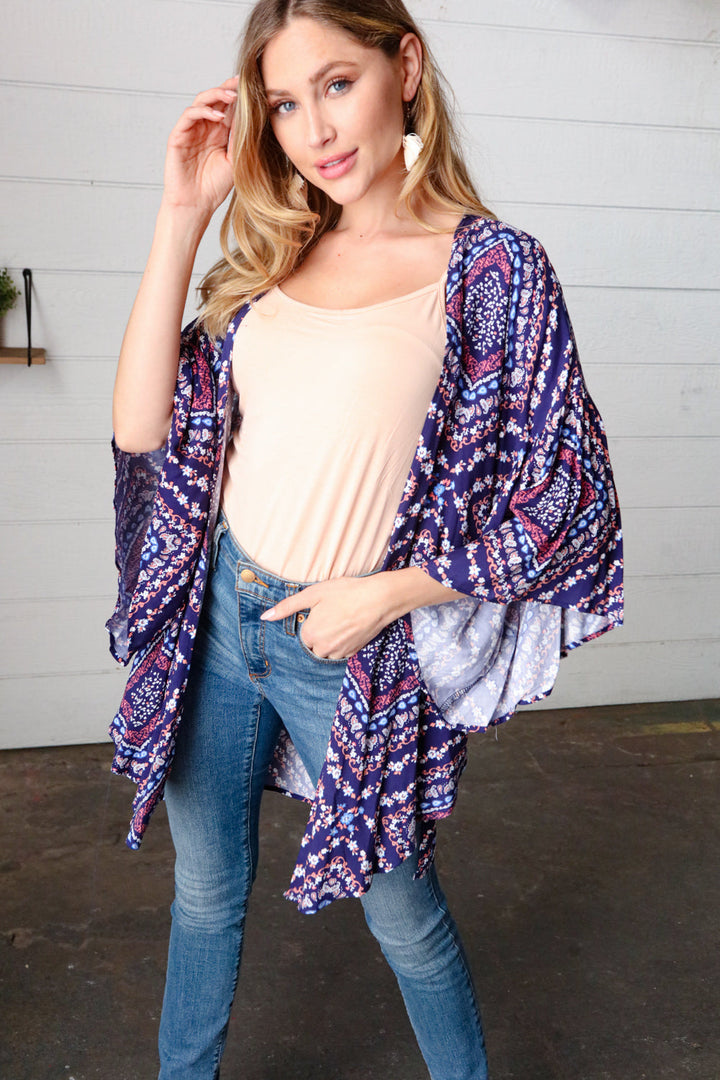 [FINAL SALE] In The Moment - Navy Kimono