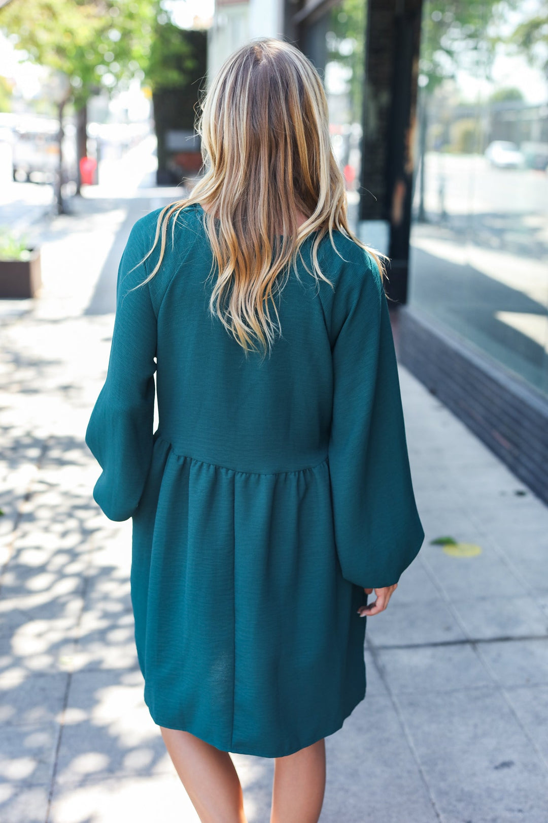 [FINAL SALE] All The Joys Babydoll Dress - Hunter Green