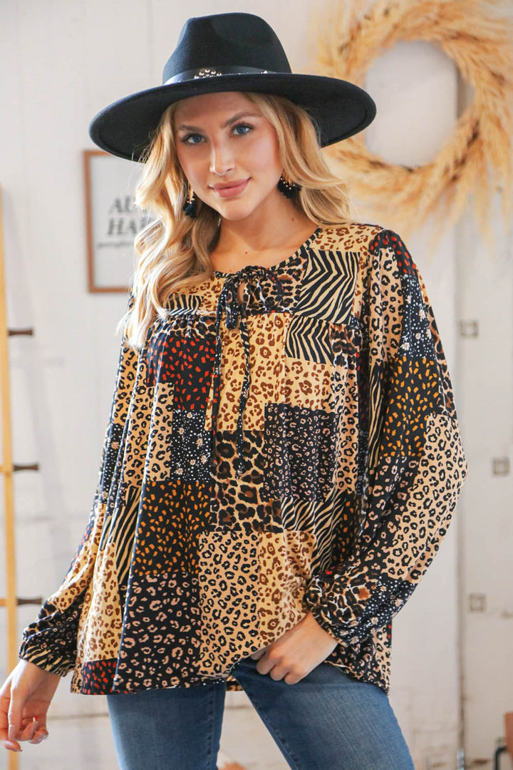 Leopard Luxury Patchwork Top