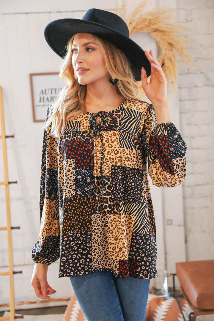 Leopard Luxury Patchwork Top