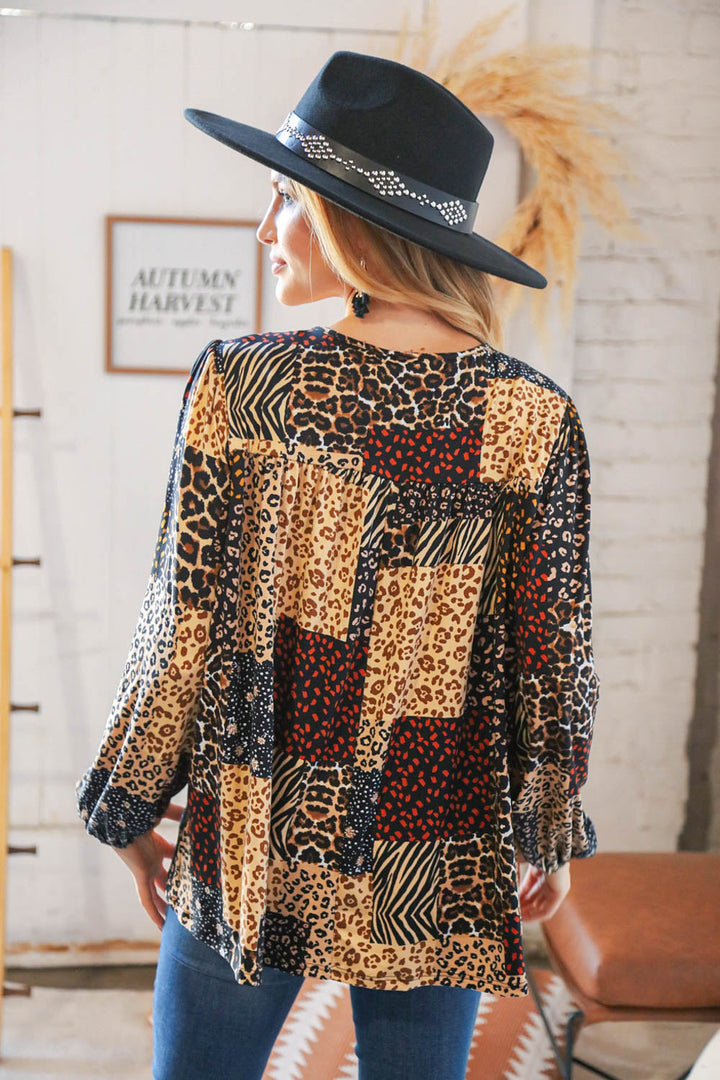 Leopard Luxury Patchwork Top