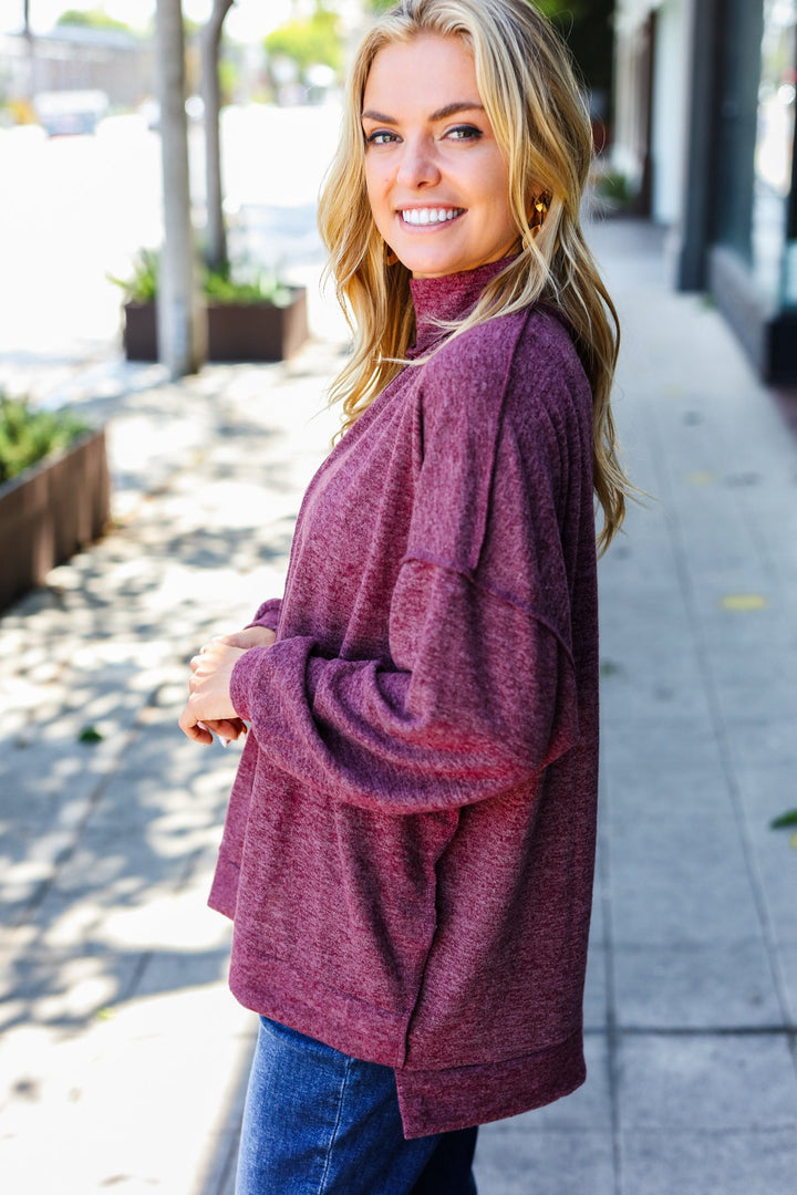 The Latest Edition - Burgundy Sweater Top