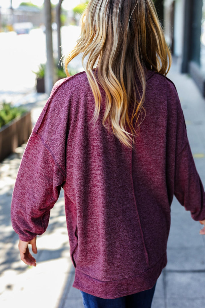 The Latest Edition - Burgundy Sweater Top