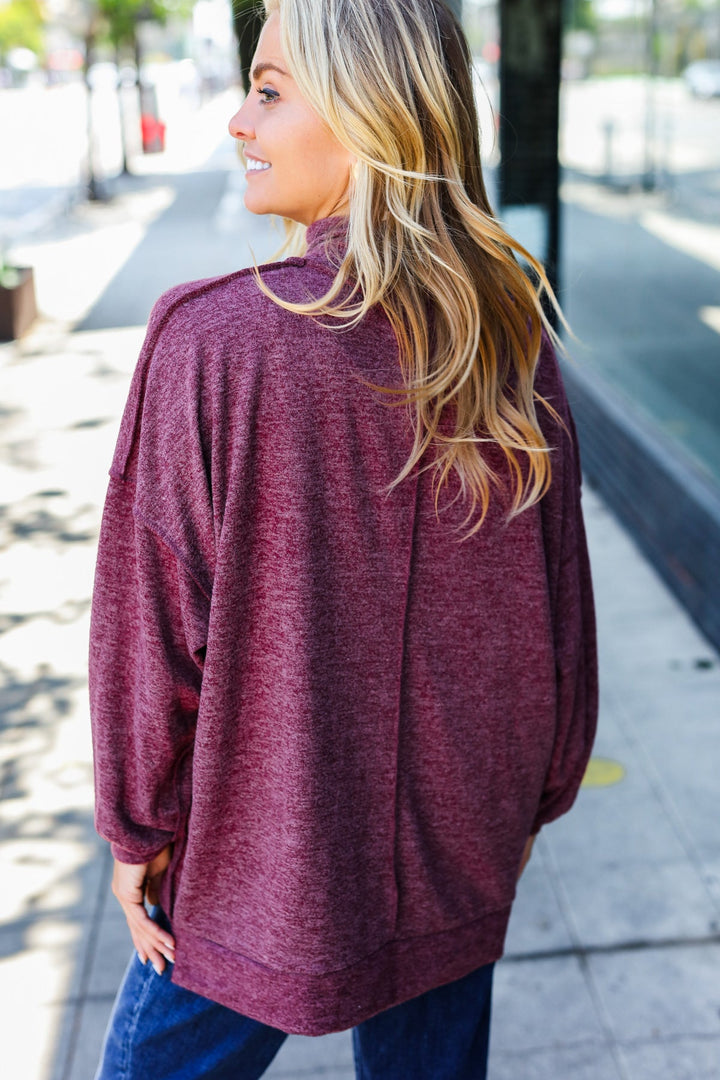 The Latest Edition - Burgundy Sweater Top