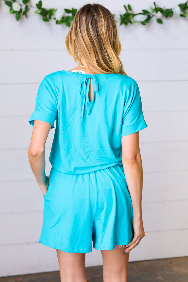 Power Girl Romper - Ice Blue