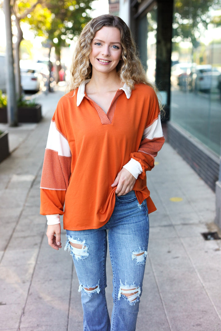 Grateful Days - French Terry Top - Rust