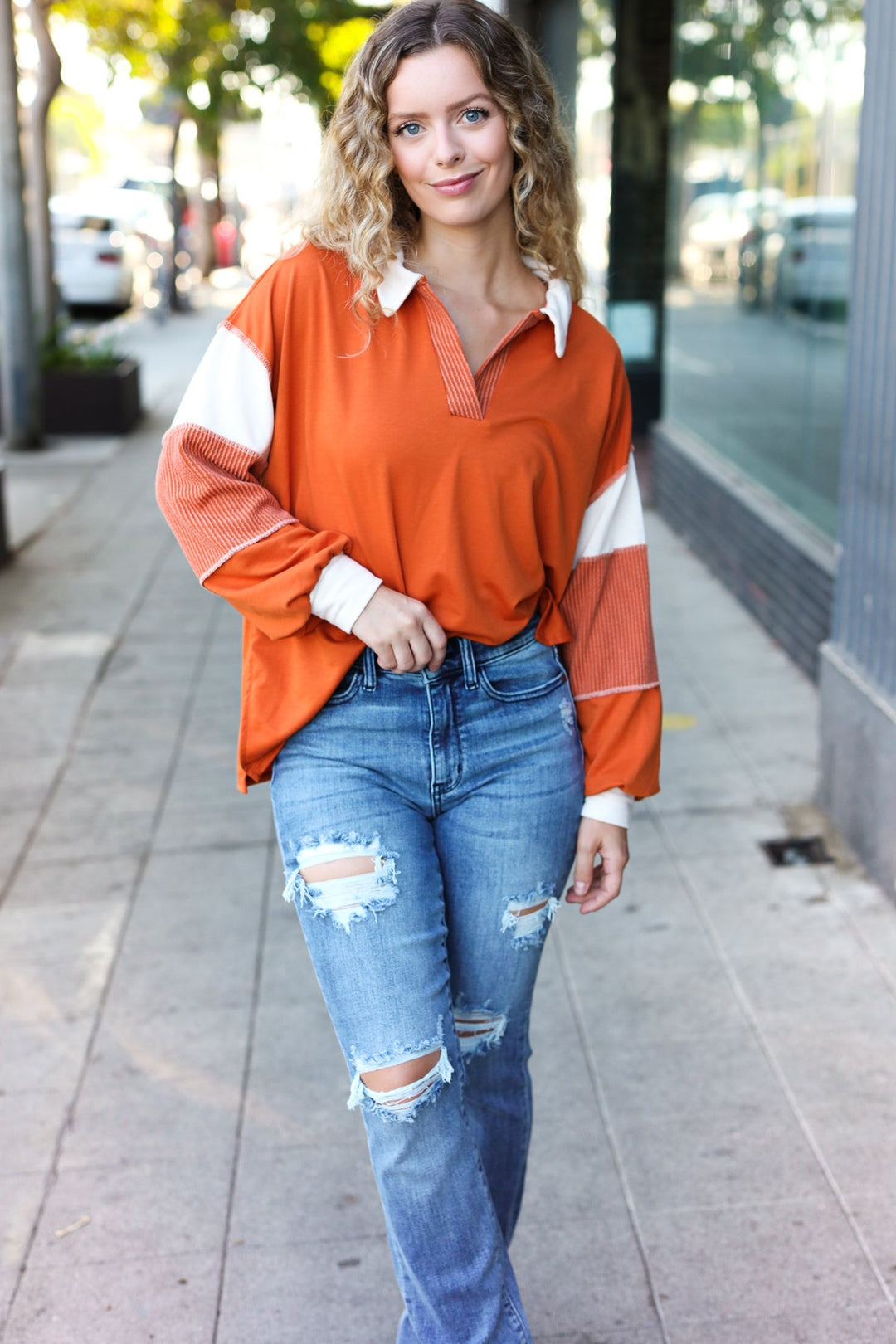 Grateful Days - French Terry Top - Rust