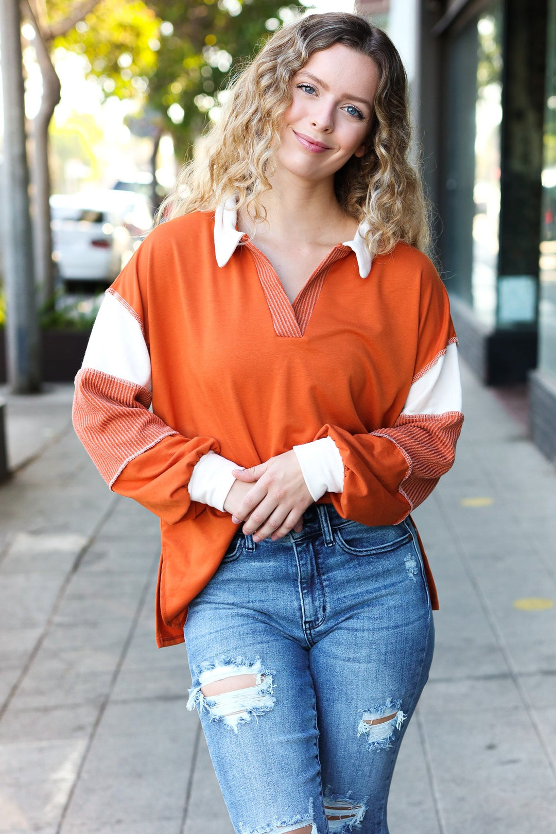 Grateful Days - French Terry Top - Rust