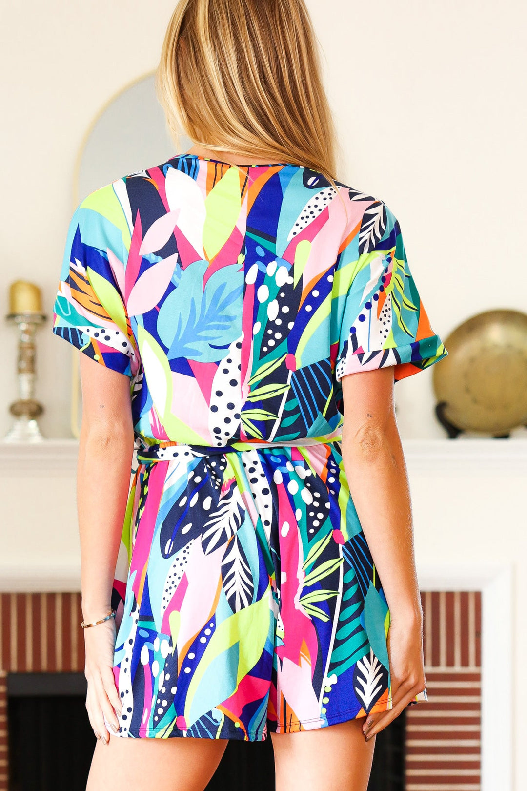 Tropical Days - Multicolor Tie-Waist Romper