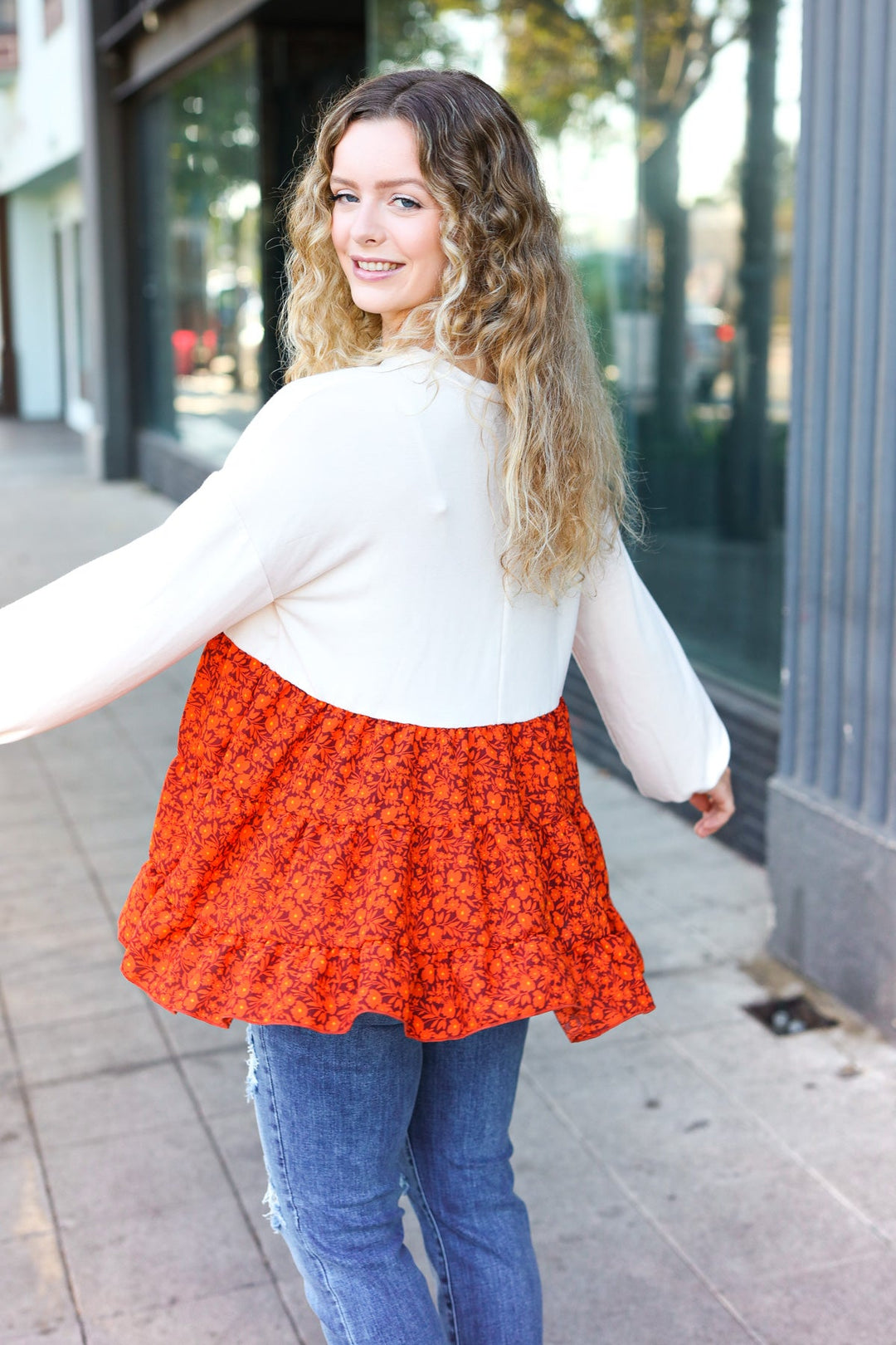 Vintage Floral Tiered Babydoll Top