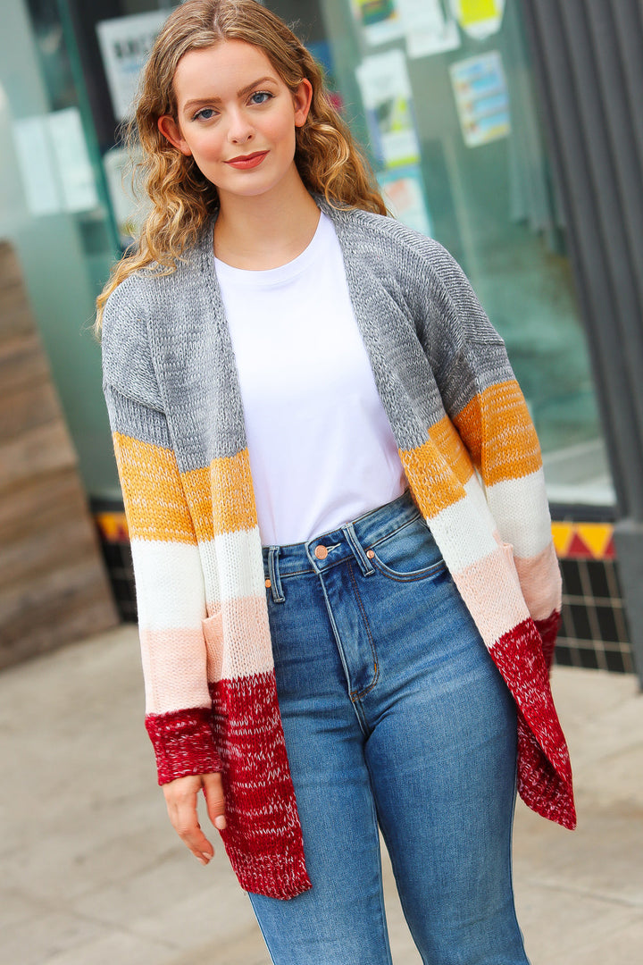 All My Love - Color-Block Sweater Cardigan