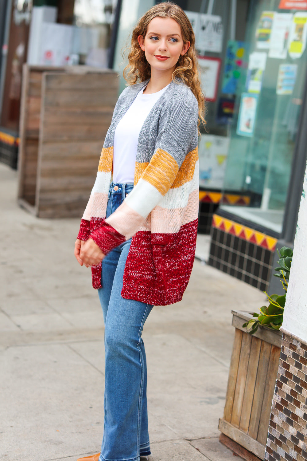 All My Love - Color-Block Sweater Cardigan