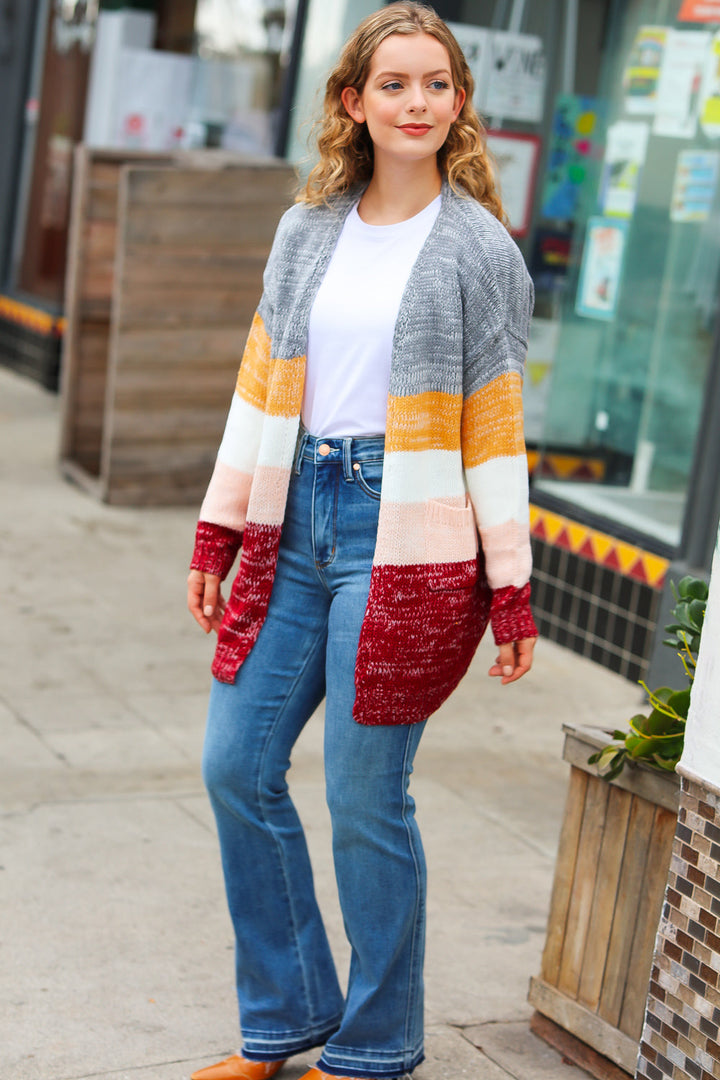 All My Love - Color-Block Sweater Cardigan