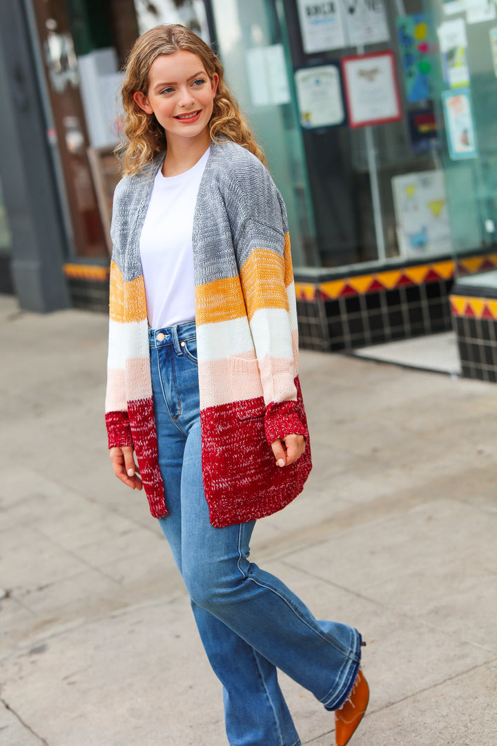 All My Love - Color-Block Sweater Cardigan