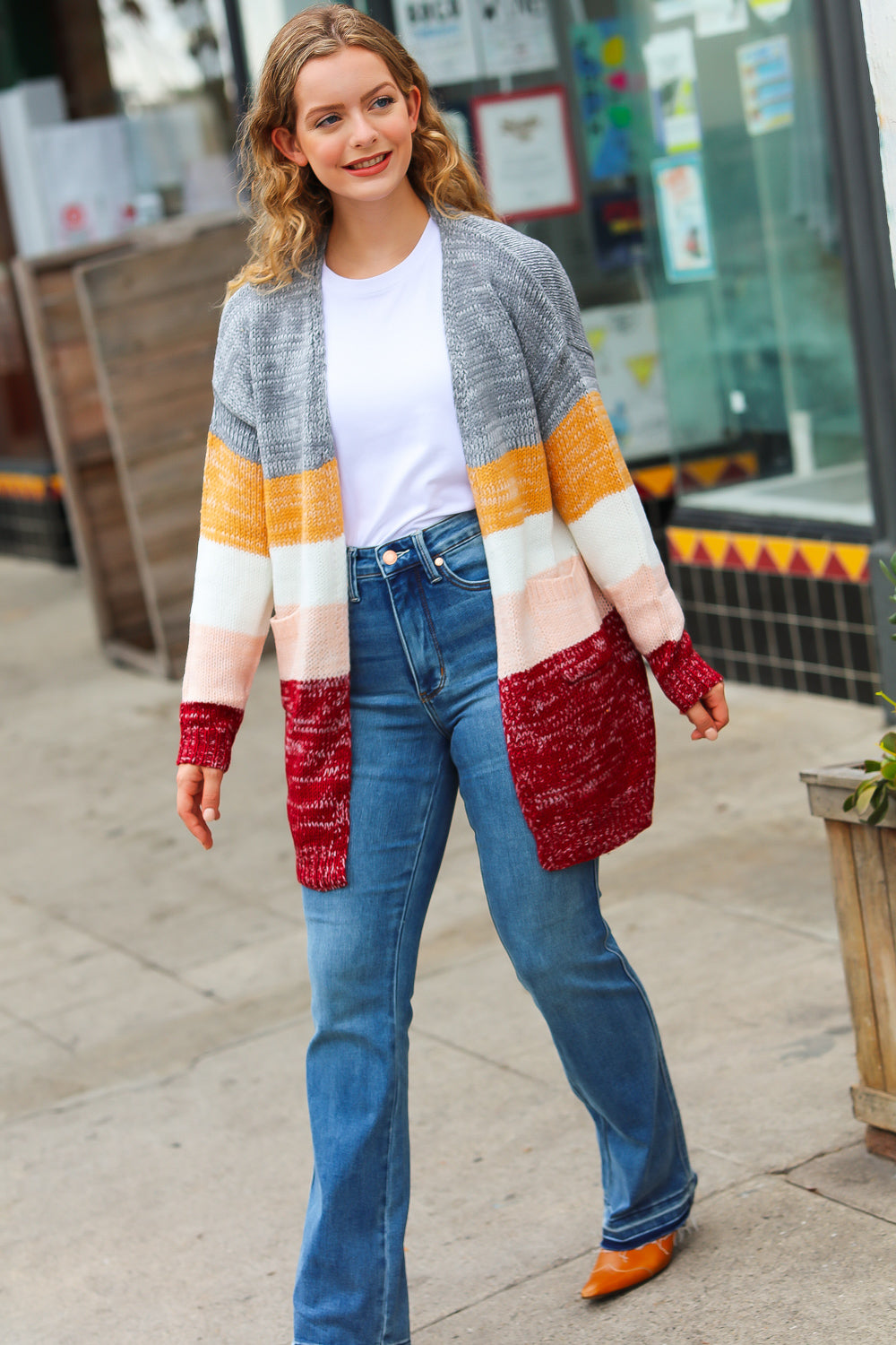 All My Love - Color-Block Sweater Cardigan