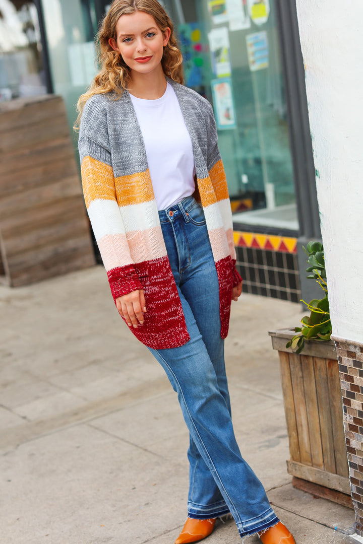 All My Love - Color-Block Sweater Cardigan