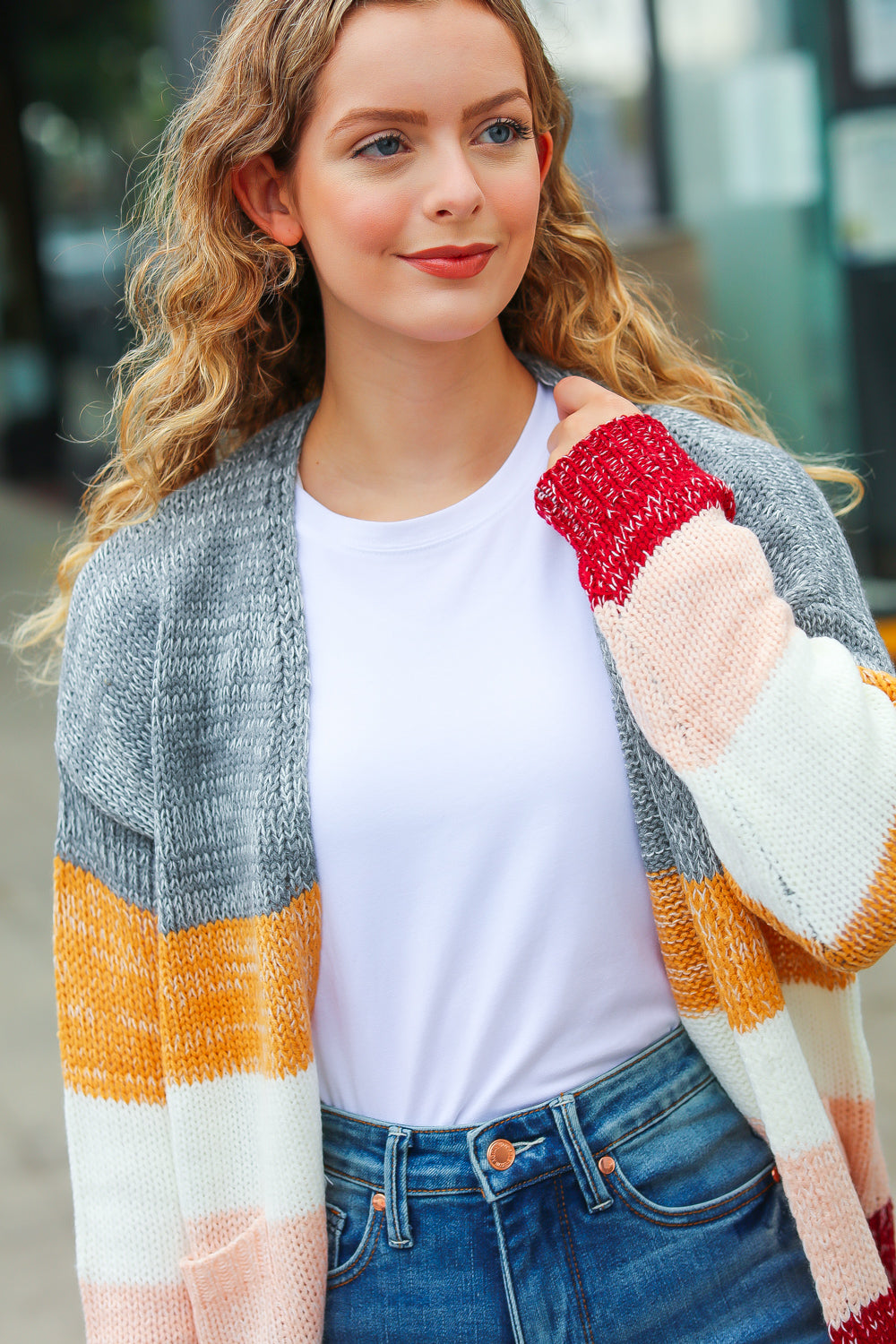 All My Love - Color-Block Sweater Cardigan