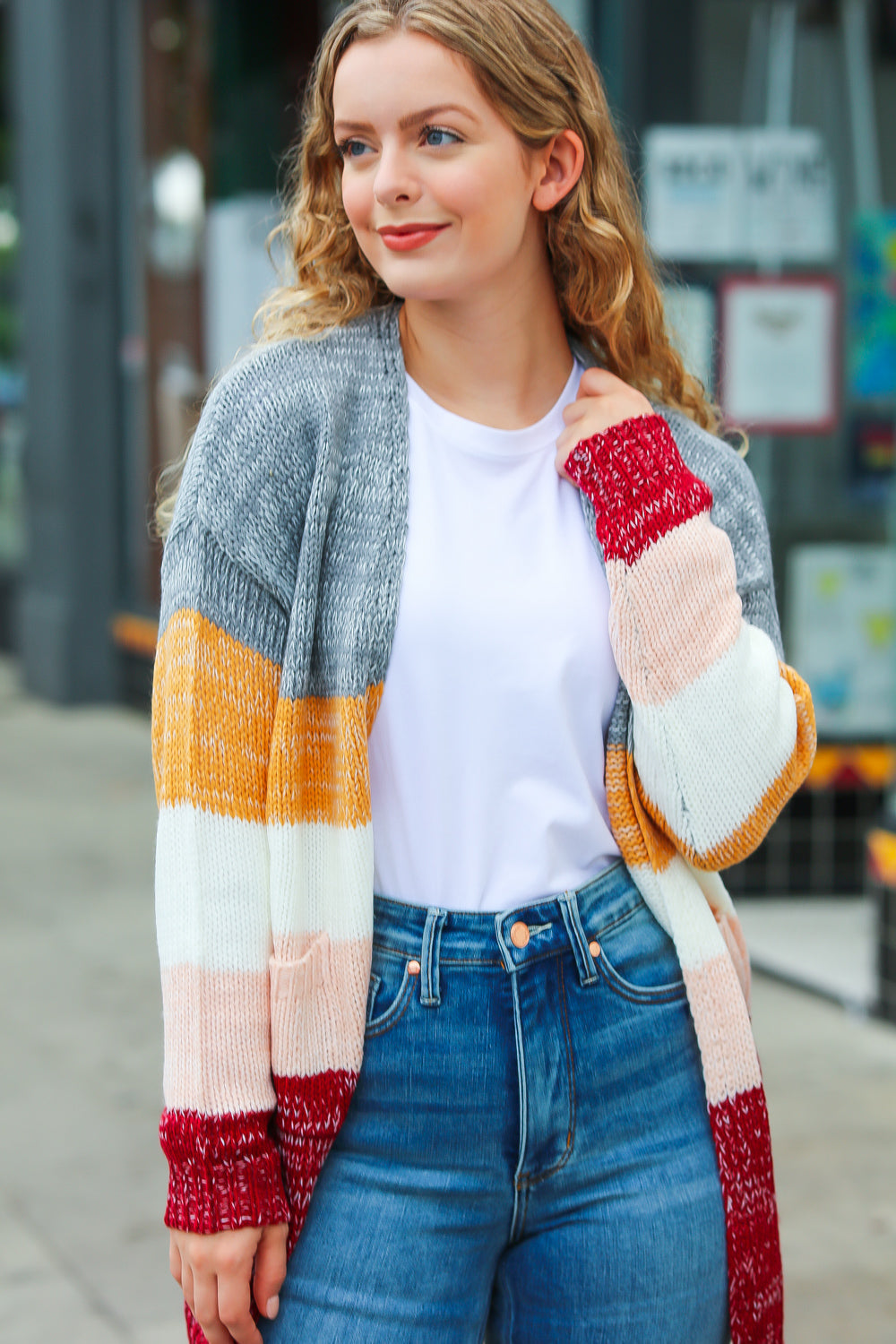 All My Love - Color-Block Sweater Cardigan