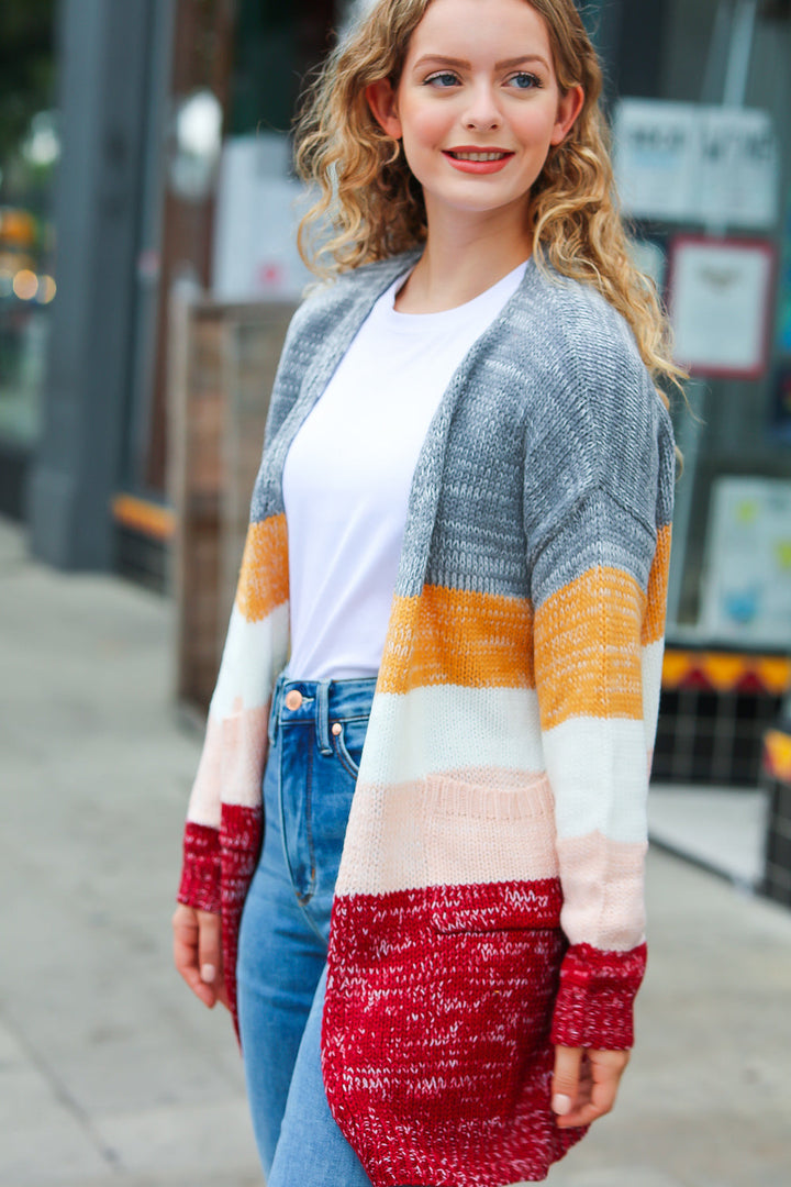 All My Love - Color-Block Sweater Cardigan