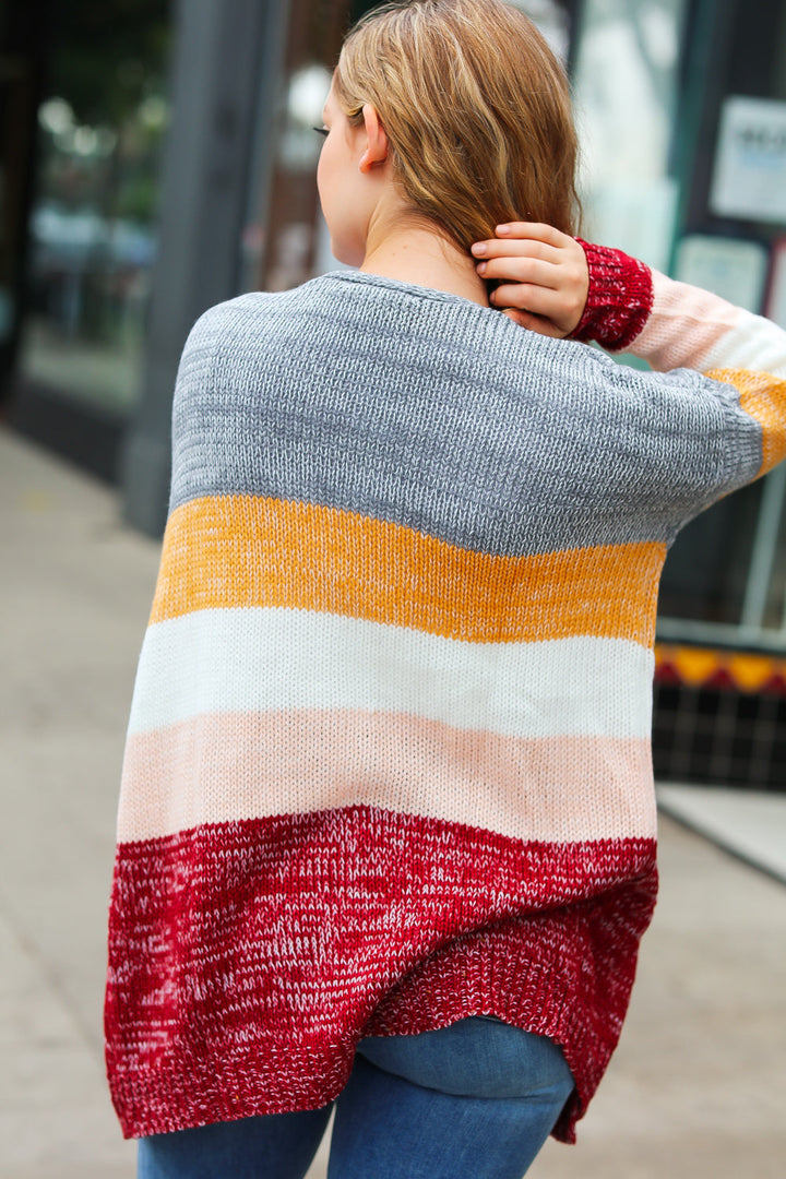 All My Love - Color-Block Sweater Cardigan