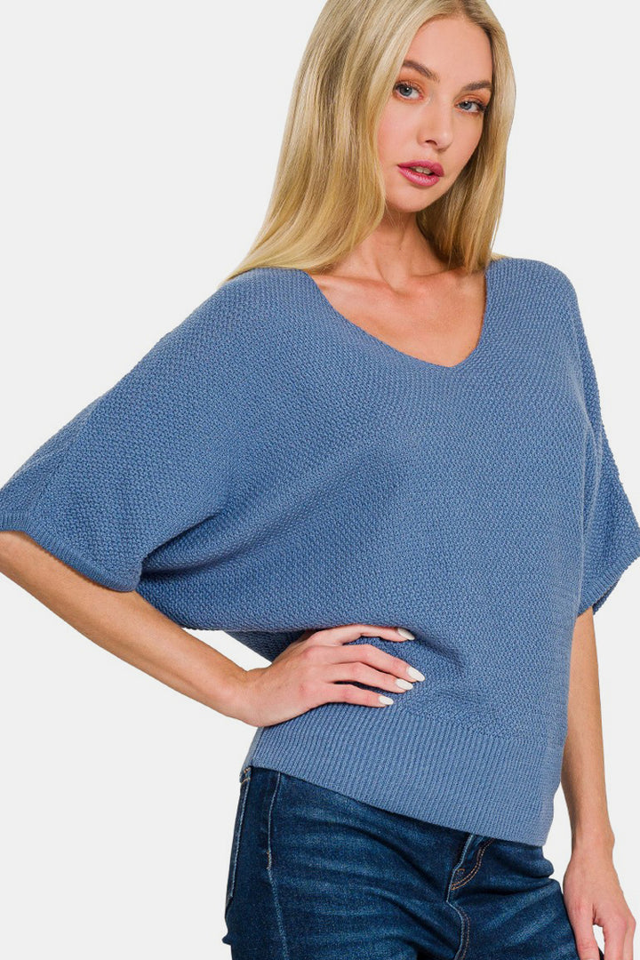 All My Days Dolman Sweater - Dusty Blue