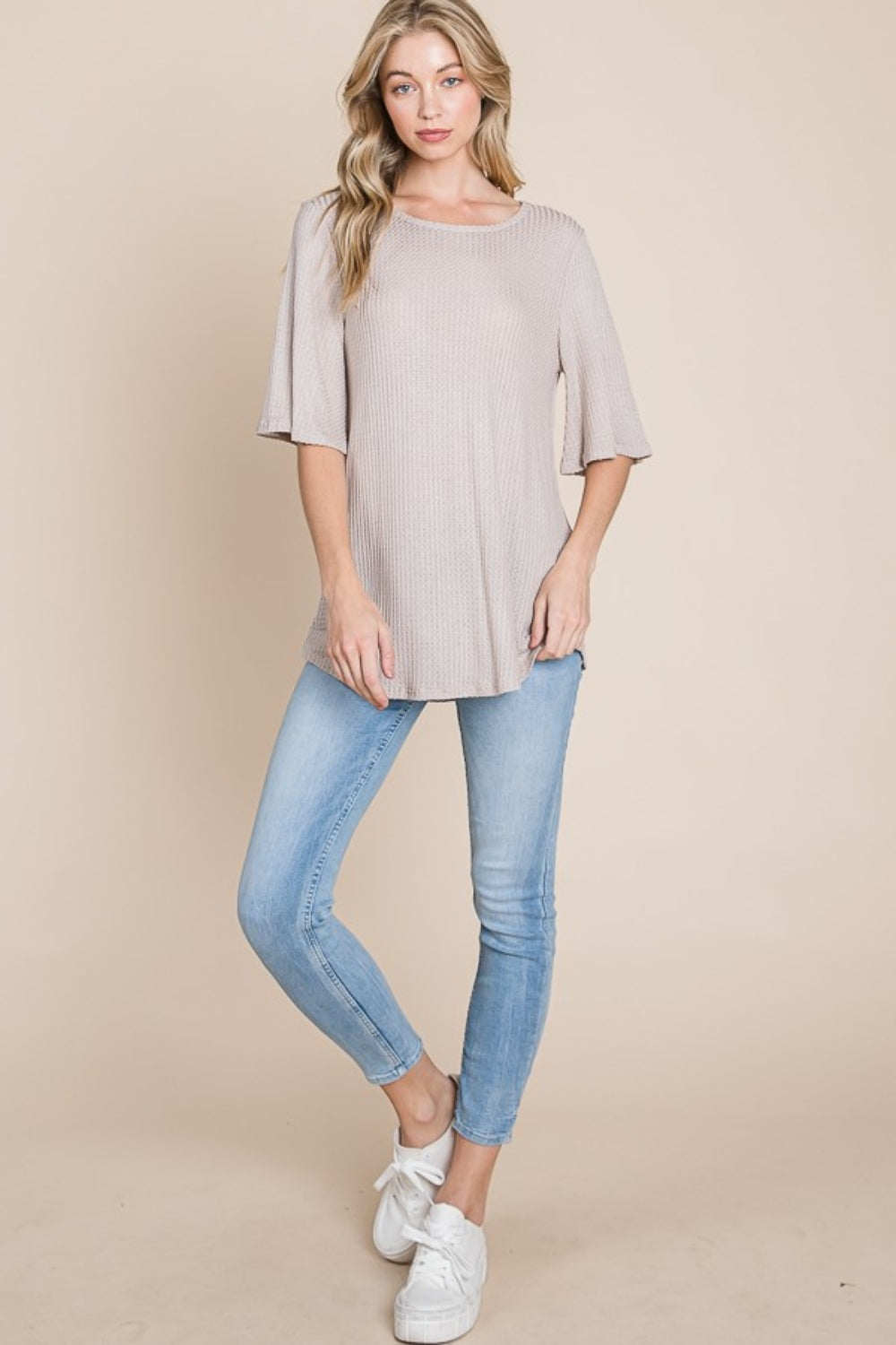 Lounge-Level Comfort - Waffle-Knit Top