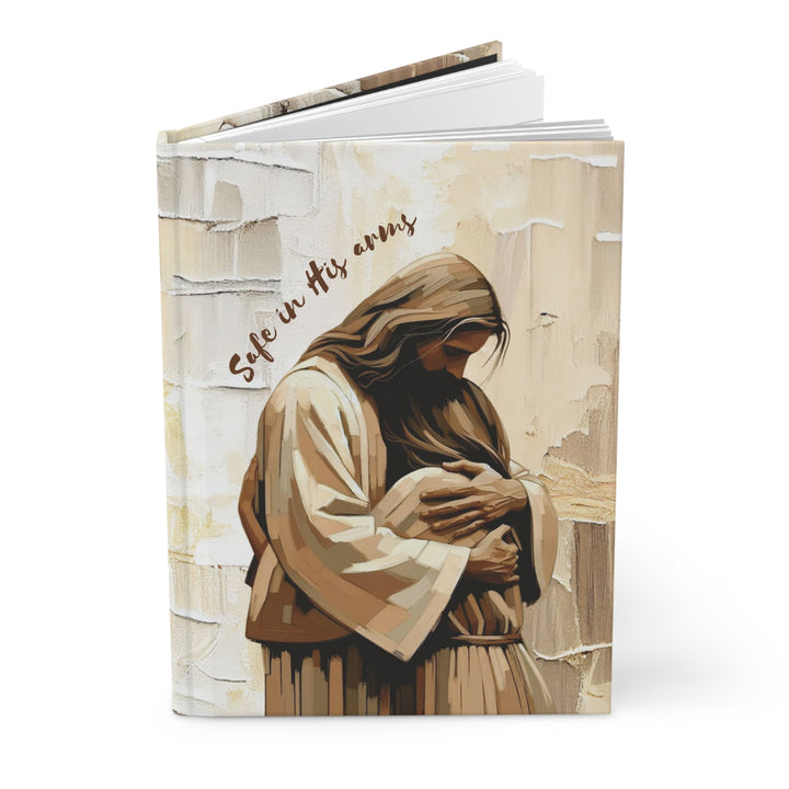 Inspiration Prayer Journal 8"x5.75" - Safe in His Arms Design | Faith-Based Hardcover Notebook for Spiritual Reflection