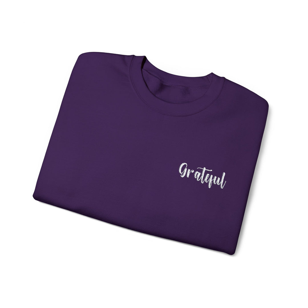 [Embroidered] Grateful - Unisex Crew-Neck Sweatshirt