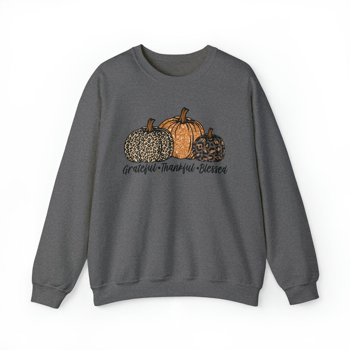 Grateful, Thankful, Blessed Pumpkins - Unisex Crew-Neck Sweatshirt