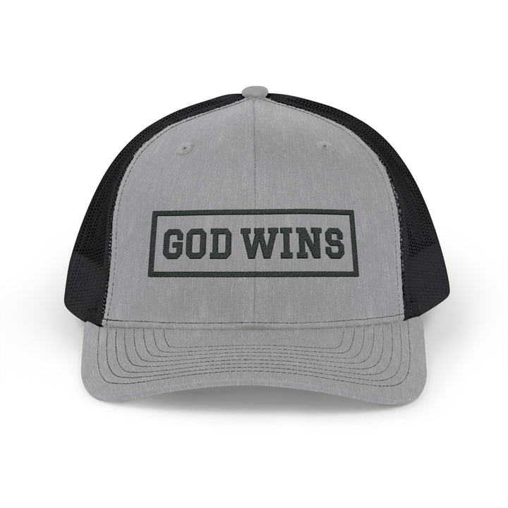 God Wins - Embroidered Design - Snapback Trucker Cap