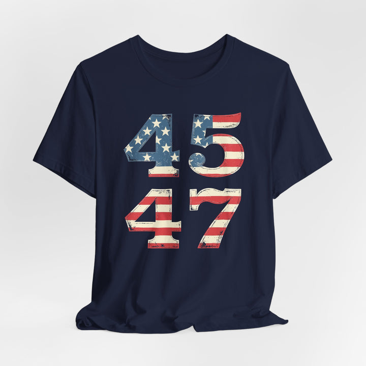 45-47 Vintage USA Flag - Unisex Crew-Neck Tee