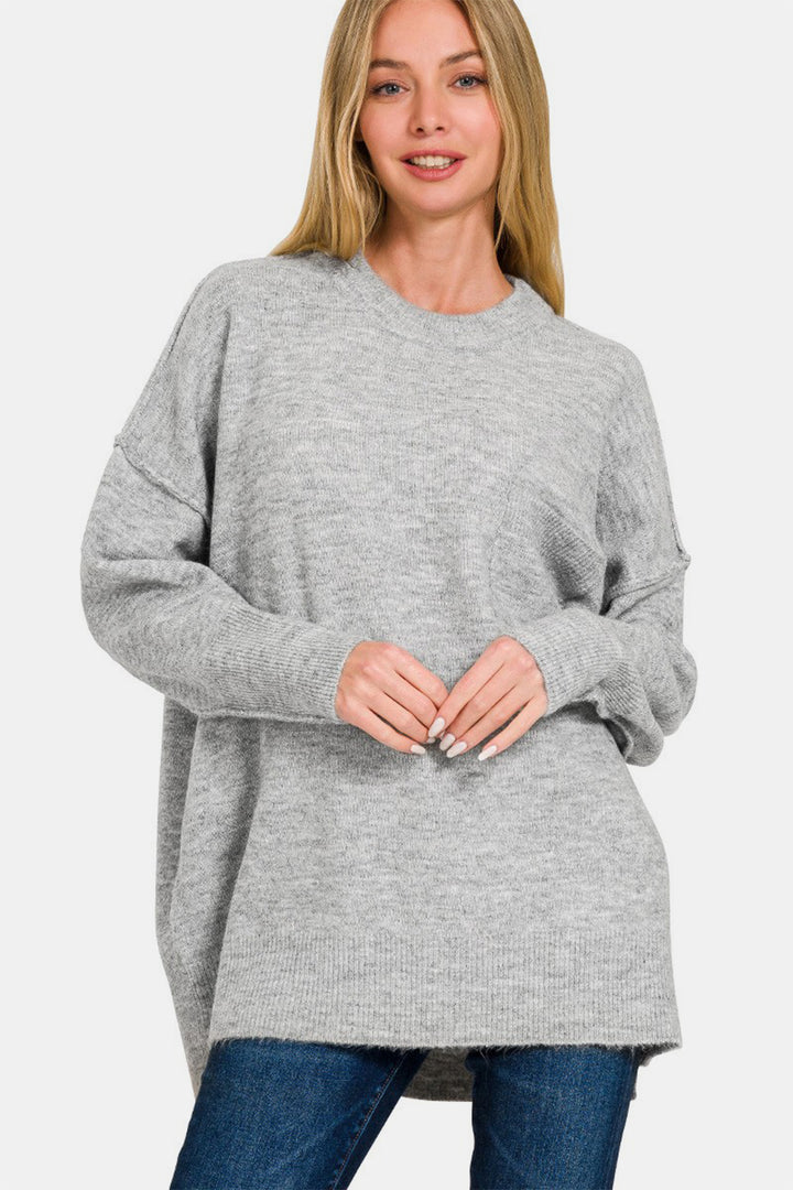 All The Feels - High-Low Drop-Shoulder Sweater