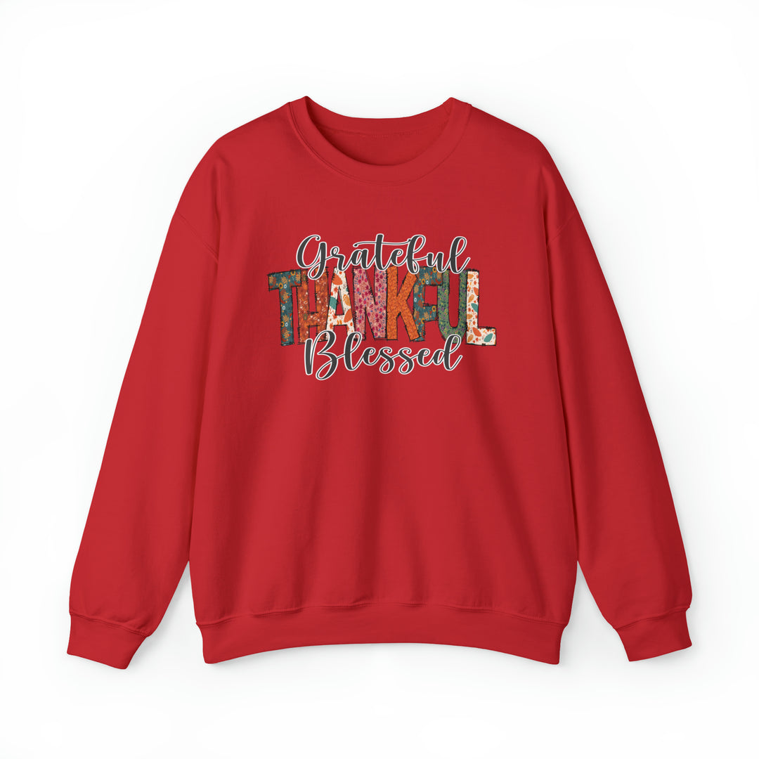 Grateful, Thankful, Blessed Patterns - Unisex Crew-Neck Sweatshirt