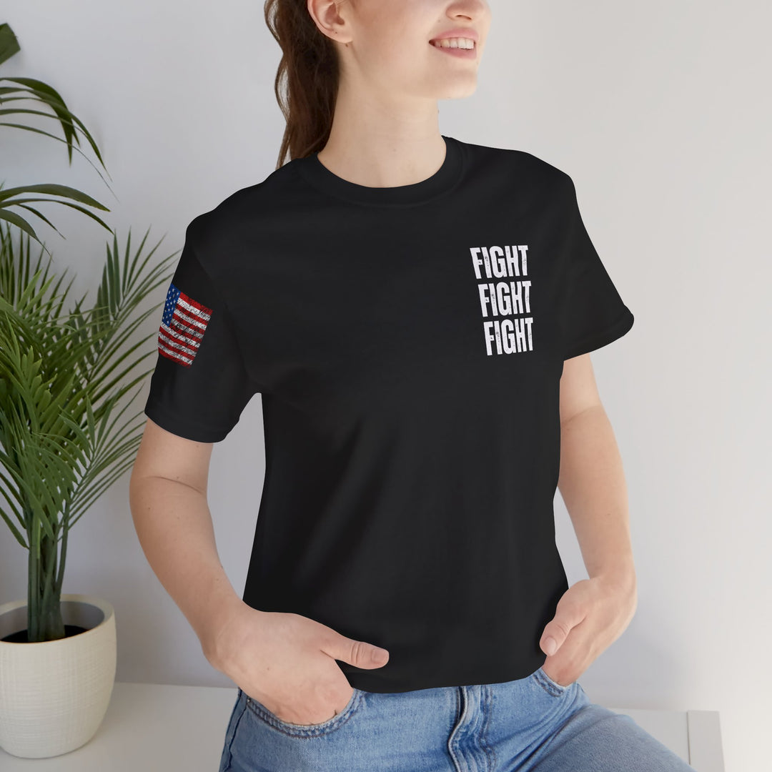 Fight, fight, fight USA Flag Sleeve Print - Unisex Crew-Neck Tee