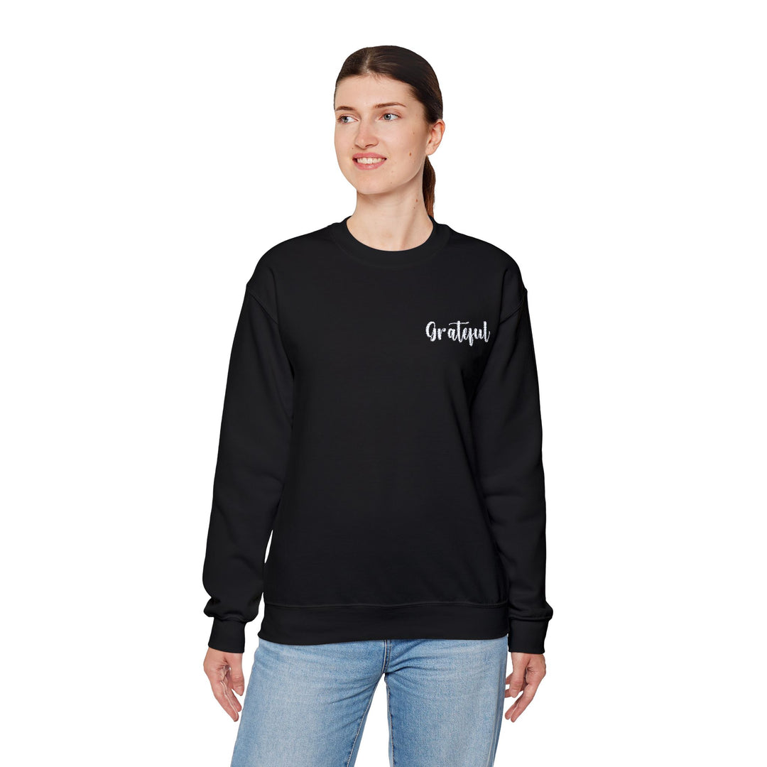 [Embroidered] Grateful - Unisex Crew-Neck Sweatshirt