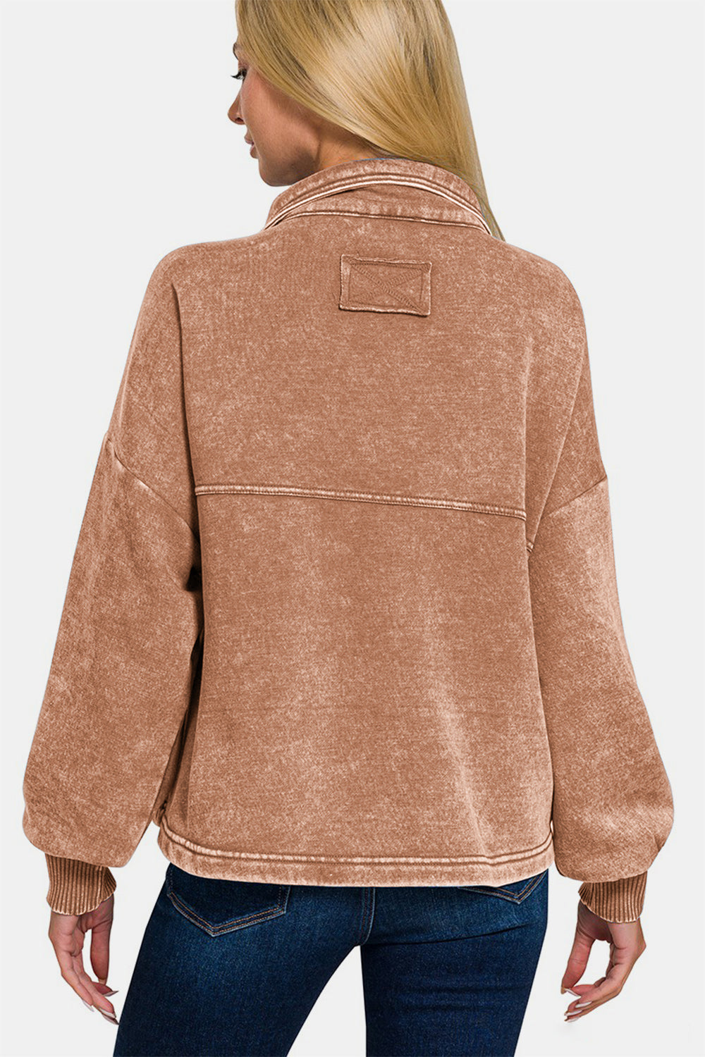 Cozy Fleece Button-Up Shacket - Rust