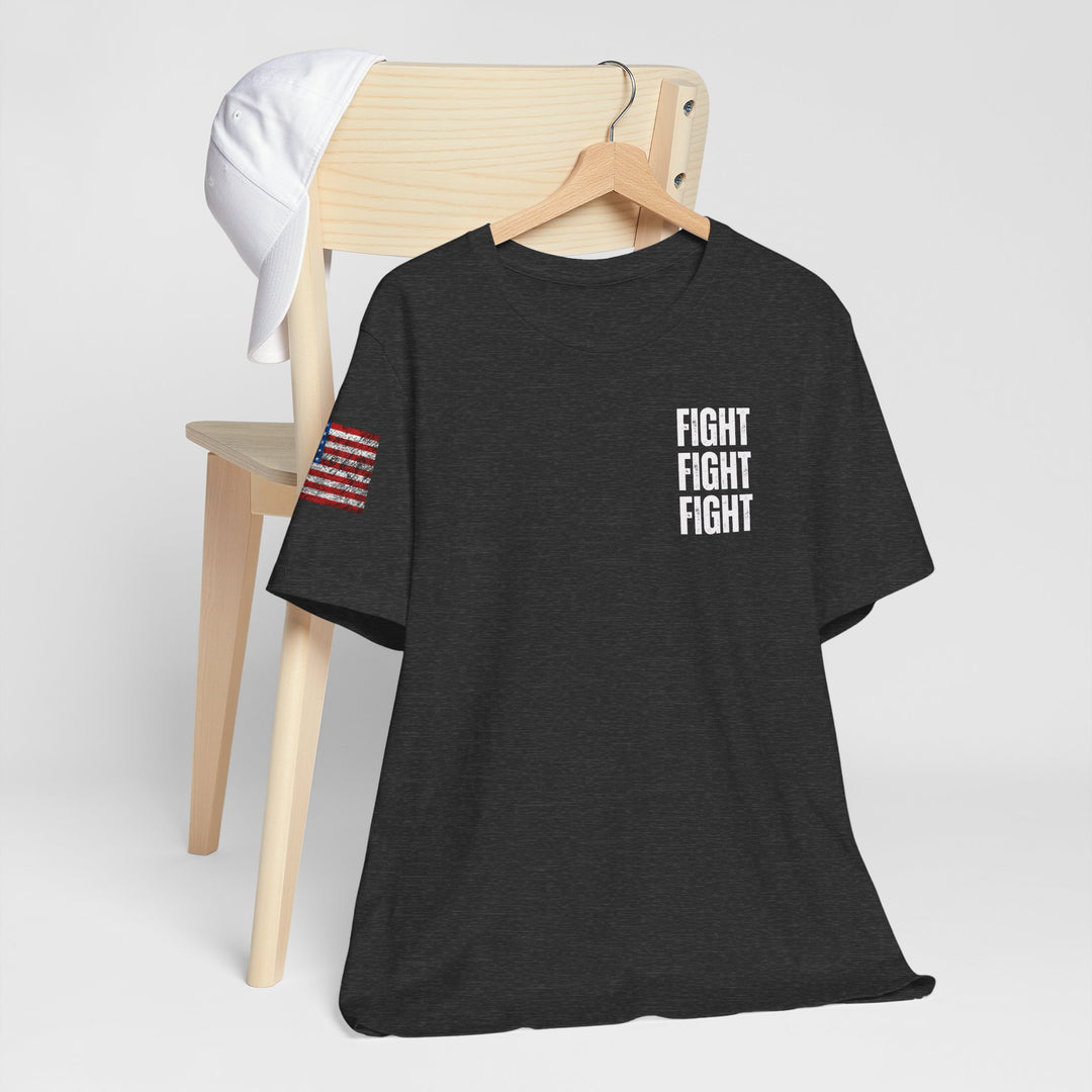 Fight, fight, fight USA Flag Sleeve Print - Unisex Crew-Neck Tee