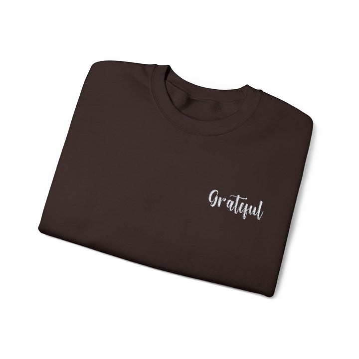 [Embroidered] Grateful - Unisex Crew-Neck Sweatshirt