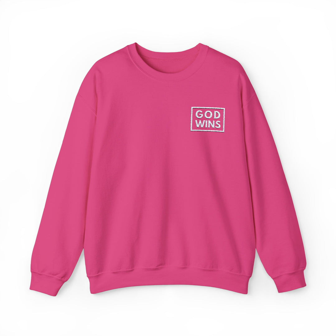 Embroidered God Wins - Unisex Crew-Neck Sweatshirt