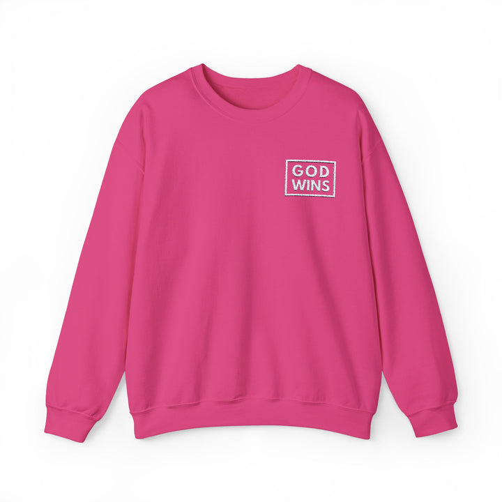 Embroidered God Wins - Unisex Crew-Neck Sweatshirt