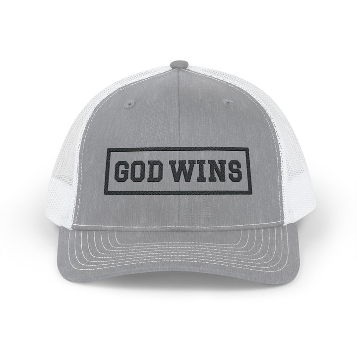 God Wins - Embroidered Design - Snapback Trucker Cap