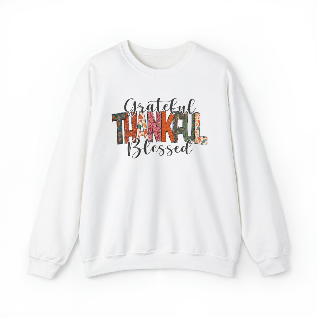 Grateful, Thankful, Blessed Patterns - Unisex Crew-Neck Sweatshirt