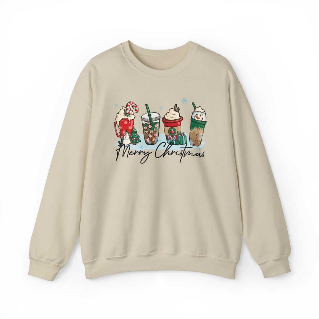 Merry Christmas Cozy Cups - Unisex Crew-Neck Sweatshirt